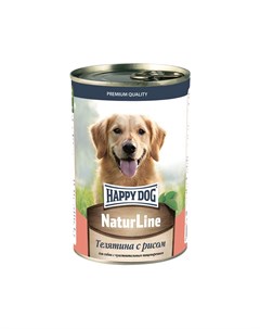 Корм для собак Телятина с рисом нежный паштет банка 410г Happy dog