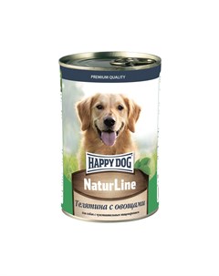 Корм для собак Телятина с овощами нежный паштет банка 410г Happy dog