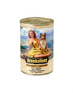Корм для собак Говядина банка 400г Brooksfield