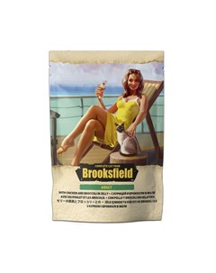 Корм для кошек Курица с брокколи в желе пауч 85г Brooksfield