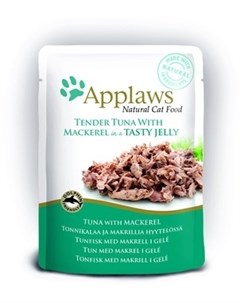 Паучи Cat pouch tuna wholemeat with mackerel in jelly Кусочки тунца со Скумбрией в желе для кошек 70 Applaws
