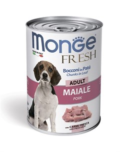 Консервы Dog Fresh Chunks In Loaf для собак мясной рулет 400 г Свинина Monge