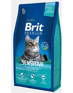 Сухой корм Premium Cat Sensitive для кошек с чувствительным пищеварением 800 г Ягненок Brit*