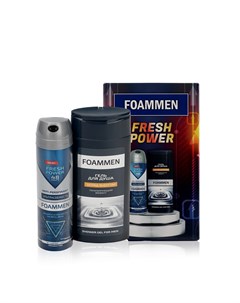 Мужской Подарочный набор гель для душа Заряд энергии 250мл дезодорант спрей Fresh Power 48H 150мл Foammen