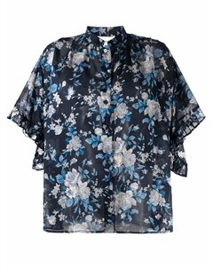 Прозрачная рубашка с цветочным принтом Semicouture