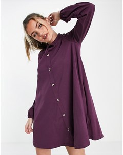 Фиолетовое платье мини с кружевной отделкой на воротнике Asos design