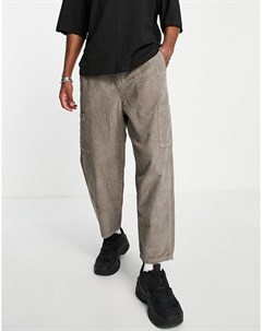 Свободные вельветовые брюки с карманами карго Asos design