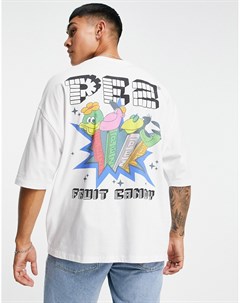 Белая oversized футболка с принтом Pez Candy Asos design