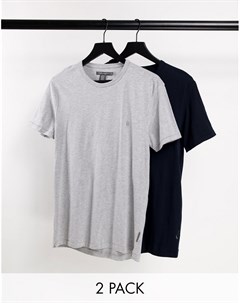 Набор из 2 футболок темно синего и светло серого цветов с круглым вырезом French connection