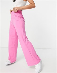 Розовые меланжевые брюки из трикотажа джерси с широкими штанинами Asos design