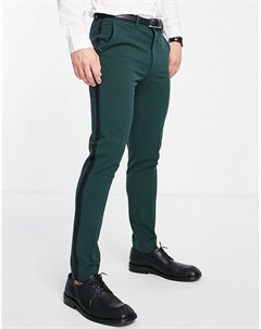Темно зеленые супероблегающие строгие брюки Asos design