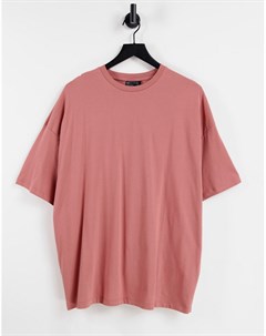 Oversized футболка выбеленного розового цвета из органического материала Asos design