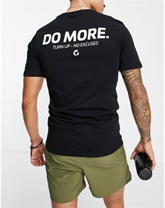 Черная футболка с принтом Do More Gym 365