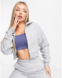 Укороченный флисовый худи с молнией Asos 4505