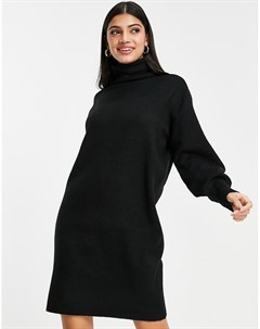 Черное платье джемпер с высоким воротником Pieces