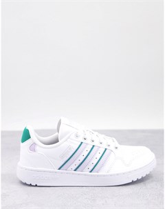 Белые кроссовки с синими полосками NY 90 Adidas originals