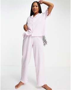 Розовые брюки от пижамы в клетку из жатой ткани Выбирай и комбинируй Asos design
