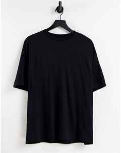 Черная свободная футболка с круглым вырезом Asos design