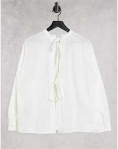 Белая рубашка с открытой спиной и завязками Object