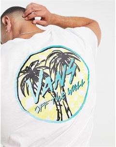 Белая футболка с принтом рисунка с пальмами на спине Sketched Palms Vans