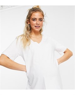 Белая футболка с V образным вырезом и кружевной отделкой ASOS DESIGN Maternity Asos maternity