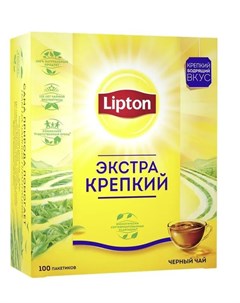 Чай черный Экстра крепкий 100 пакетиков Lipton