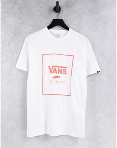 Белая футболка с прямоугольным принтом белого кораллового цвета Classic Print Box Vans