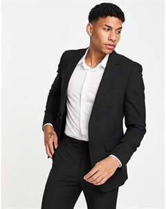 Черный узкий пиджак из переработанного полиэстера Burton Essential Burton menswear