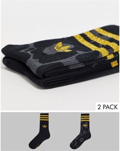 Набор из 2 пар носков черные черные с цветочным принтом в тон x Marimekko Adidas originals