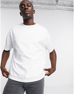 Белая футболка в стиле oversized из искусственной кожи Asos design
