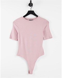 Облегающее боди футболка приглушенного розового цвета Asos design