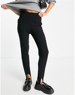 Черные брюки со штрипками Topshop