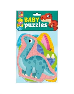 Пазл Baby puzzle Динозавры 4 картинки 12 мягких элементов Vladi toys