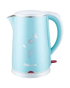 Чайник электрический SA 2159WBL 1 8 л цвет голубой белый Sakura
