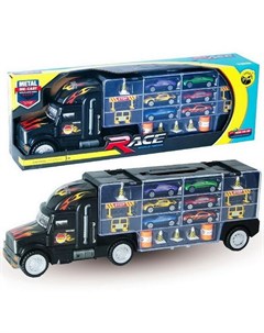 Набор игровой Автовоз с металлическими машинами и дорожными знаками LA 012 ТМ toys Junfa