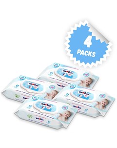 Детские влажные салфетки Megabox универсальные 4 упаковки по 64 шт TM Yokosun