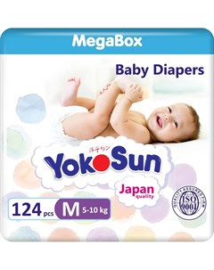 Подгузники детские Megabox Размер М 5 10 кг 2 упаковки по 62 шт TM Yokosun