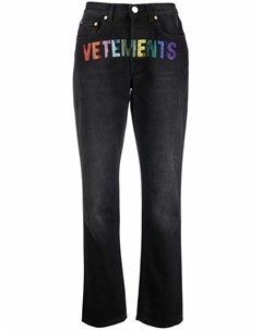 Прямые джинсы с логотипом Vetements