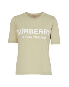 Светло зеленая хлопковая футболка Burberry