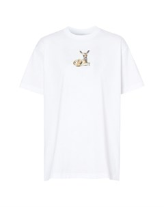 Белая футболка с олененком Burberry
