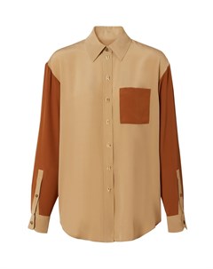 Шелковая рубашка в стиле колорблок Burberry
