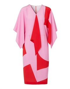 Платье розового цвета с алыми вставками Burberry