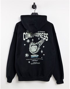 Худи черного цвета с принтом надписи Comet Express Vintage supply