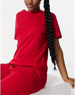 Красная комбинируемая футболка от пижамы Asos design