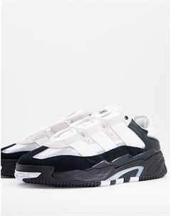Белые кроссовки с черными вставками Niteball Adidas originals