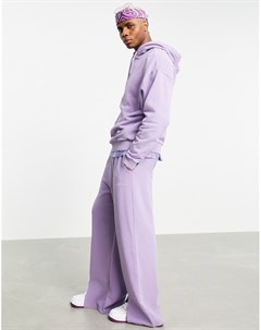 Фиолетовые выбеленные джоггеры с широкими штанинами и разрезами от комплекта Asos design