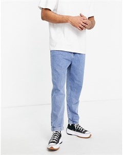Голубые прямые джинсы со складками Asos design