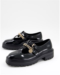 Черные массивные туфли с ремешком Maxy Asos design