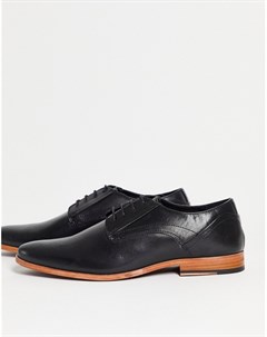 Черные кожаные туфли на шнуровке Asos design