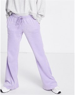 Фиолетовые велюровые джоггеры с широкими штанинами из органического хлопка Roxanna Weekday